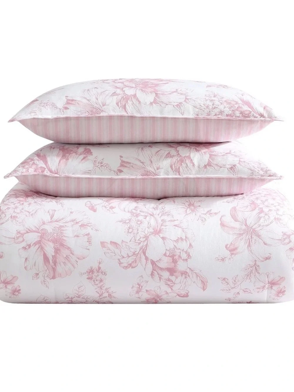 Laura Ashley Full/Queen Comforter Set 3 piece 1 comforter 2 pillow Shams